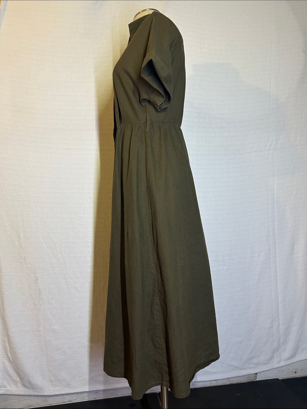 Zara Olive Green Maxi Shirt Dress - Picture 5 of 6